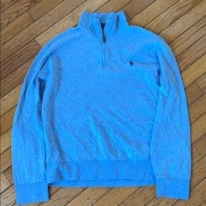 Light blue polo quarter zip